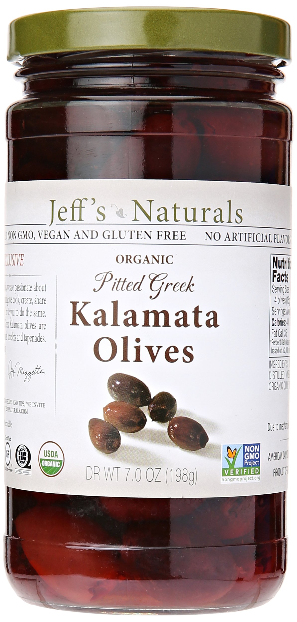 Jeffs Naturals Pitted Kalamata Olives, 7 oz