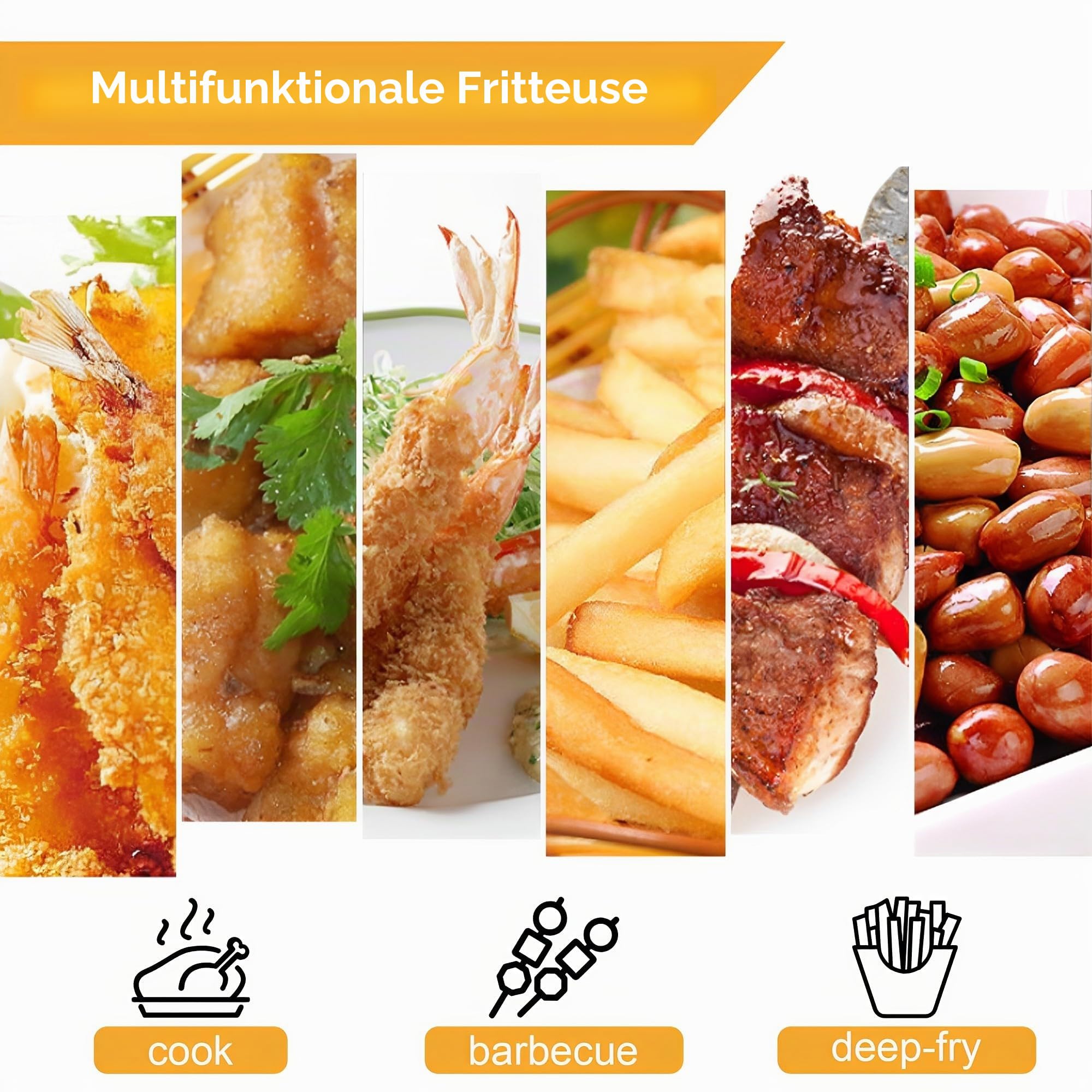Fritteuse mit 2 Tanks aus Edelstahl, LPG-Gas mit 10 L x 2/3 Korb und Deckel, große Kapazität, Propan für Zuhause, Küche und Restaurant