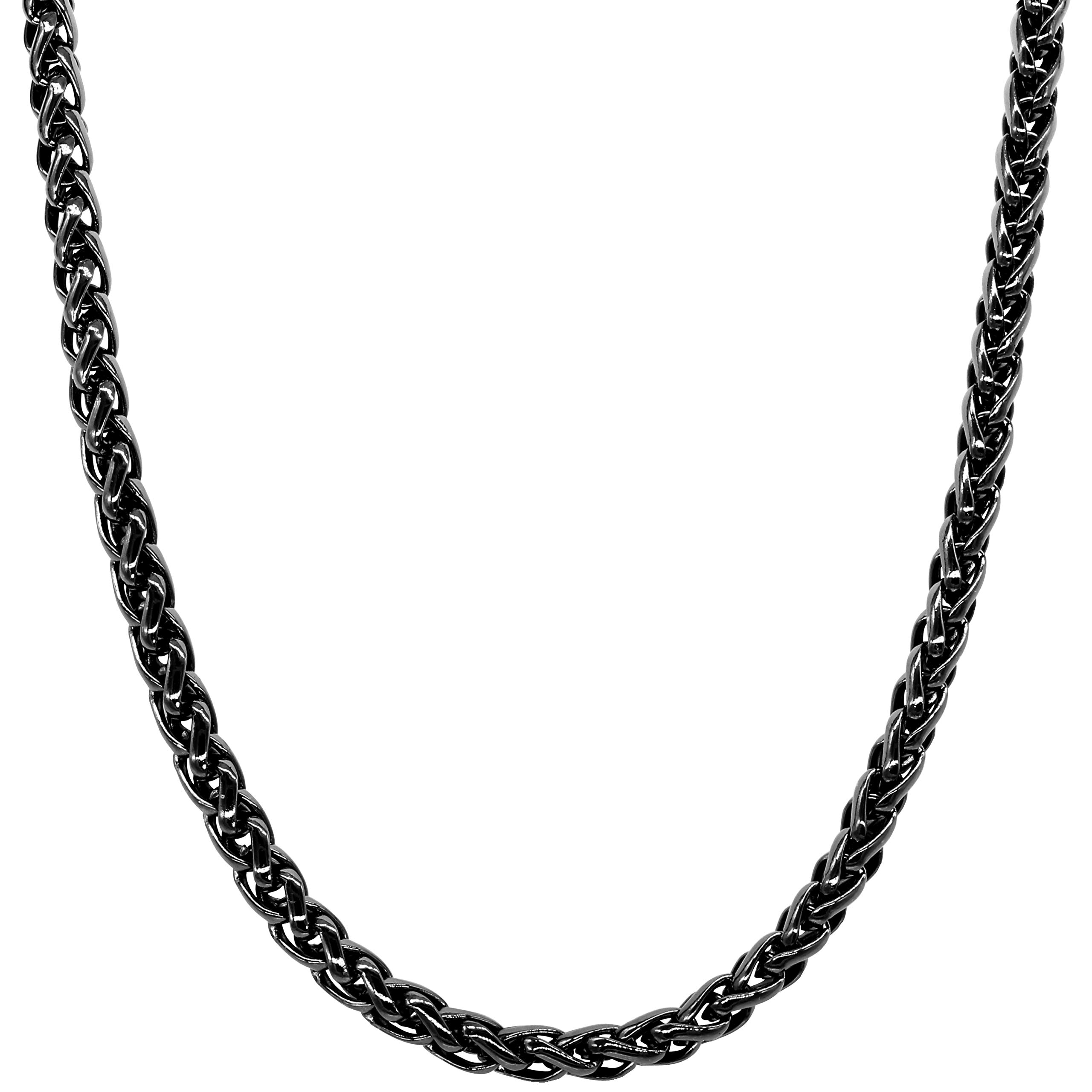 Fashion Frill Stylish Black Silver Chain For Men Heavy Curb Designs Stainless Steel Necklace Black Silver Chain For Men Boys Mens Jewellery (B098K58HXV) Amazon Price History, Amazon Price Tracker