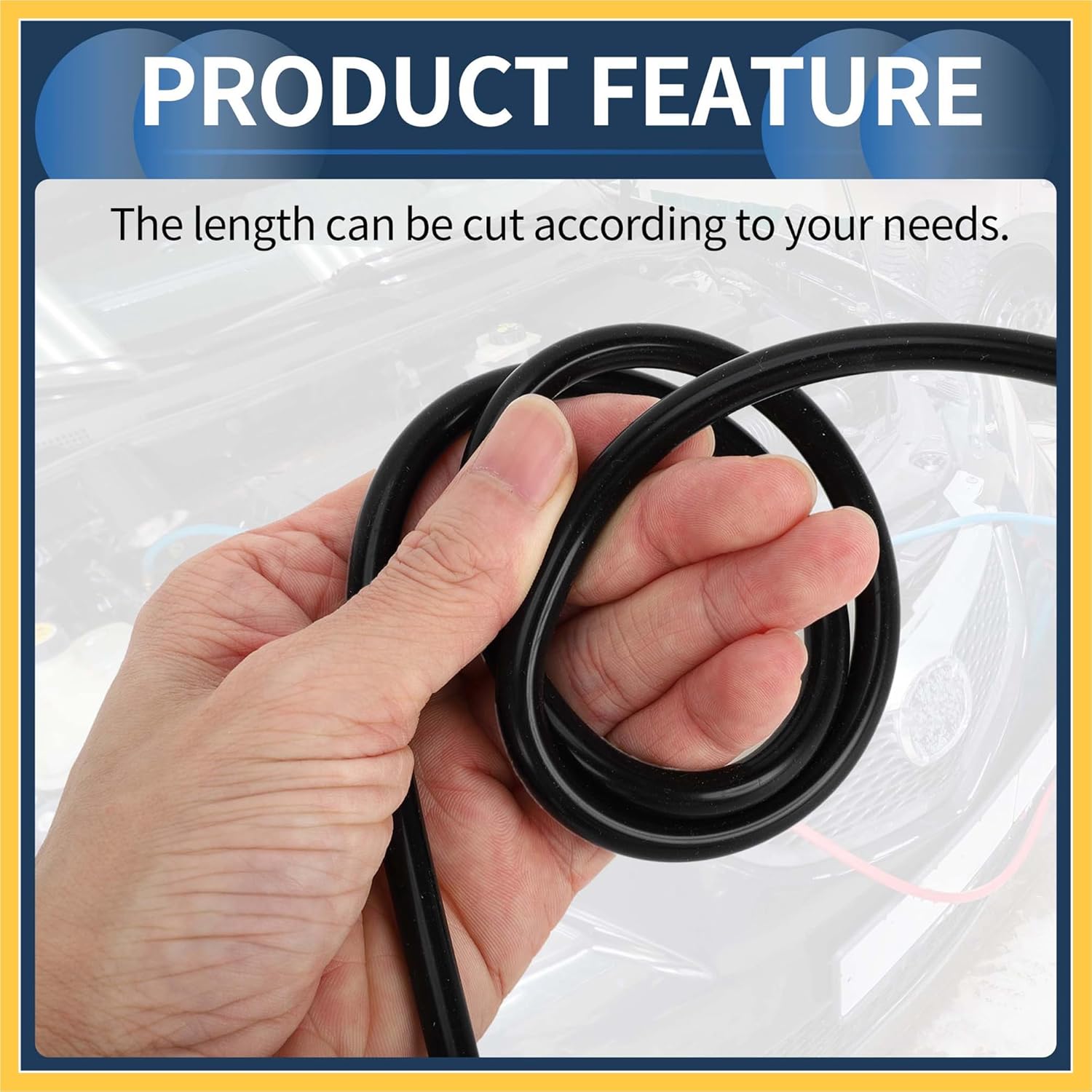 Silicone Vacuum Tubing Hose Engine 5.5FT 1/16" 2mm ID 2.5mm Thickness for Ford Automotive Vacuum Line Silicone Black High Temperature Auto Replacement Parts