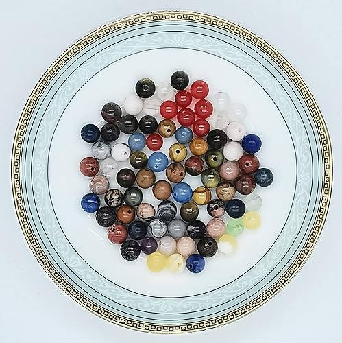 Miniatura 7 de 350 cuentas redondas de piedra natural de ágata real, tamaño de agujero de 0.039 pulgadas (0.039 in), cuentas lisas para bricolaje para pulseras,