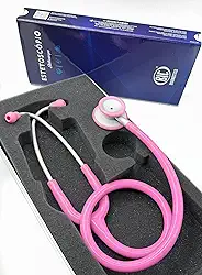 Estetoscópio Duplo Efficace Profissional BIC Adulto e Pediátrico Rosa - Ideal enfermagem e estudantes