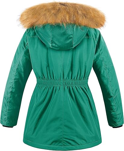 Miniatura 2 de CREATMO US Chaqueta de esquí acolchada con cuello recortado de sherpa para niña