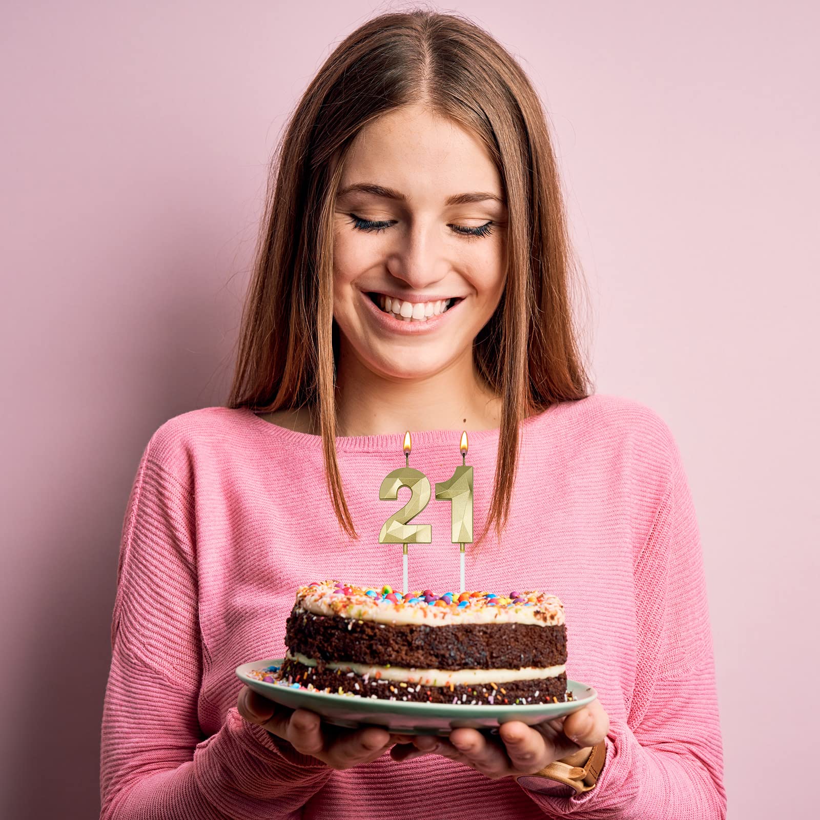 Candeline Di Compleanno 67 E 76, Numeri Verdi Happy Birthday, Confezione Da 2 Candele Per Torta, Ideali Per Feste Uomo E Donna