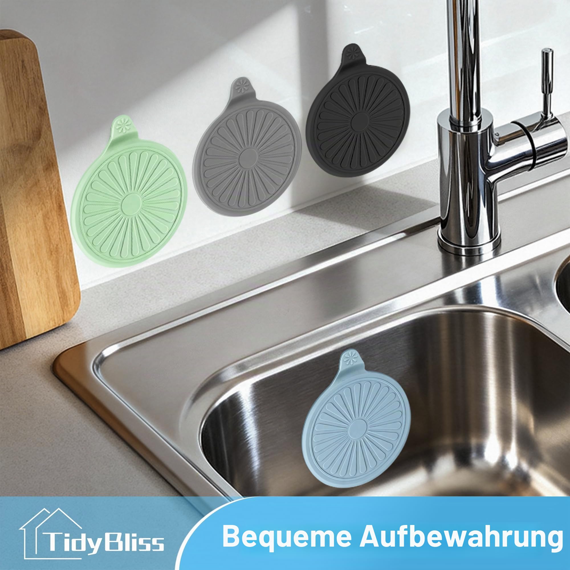 TidyBliss Abflussstopfen Badewanne 4 Stück, Silikon Stöpsel Dusche für Wasser- und Haarstopp, Universal Badewannenstöpsel aus Dusche Waschbecken Badezimmer Wäscherei Küche