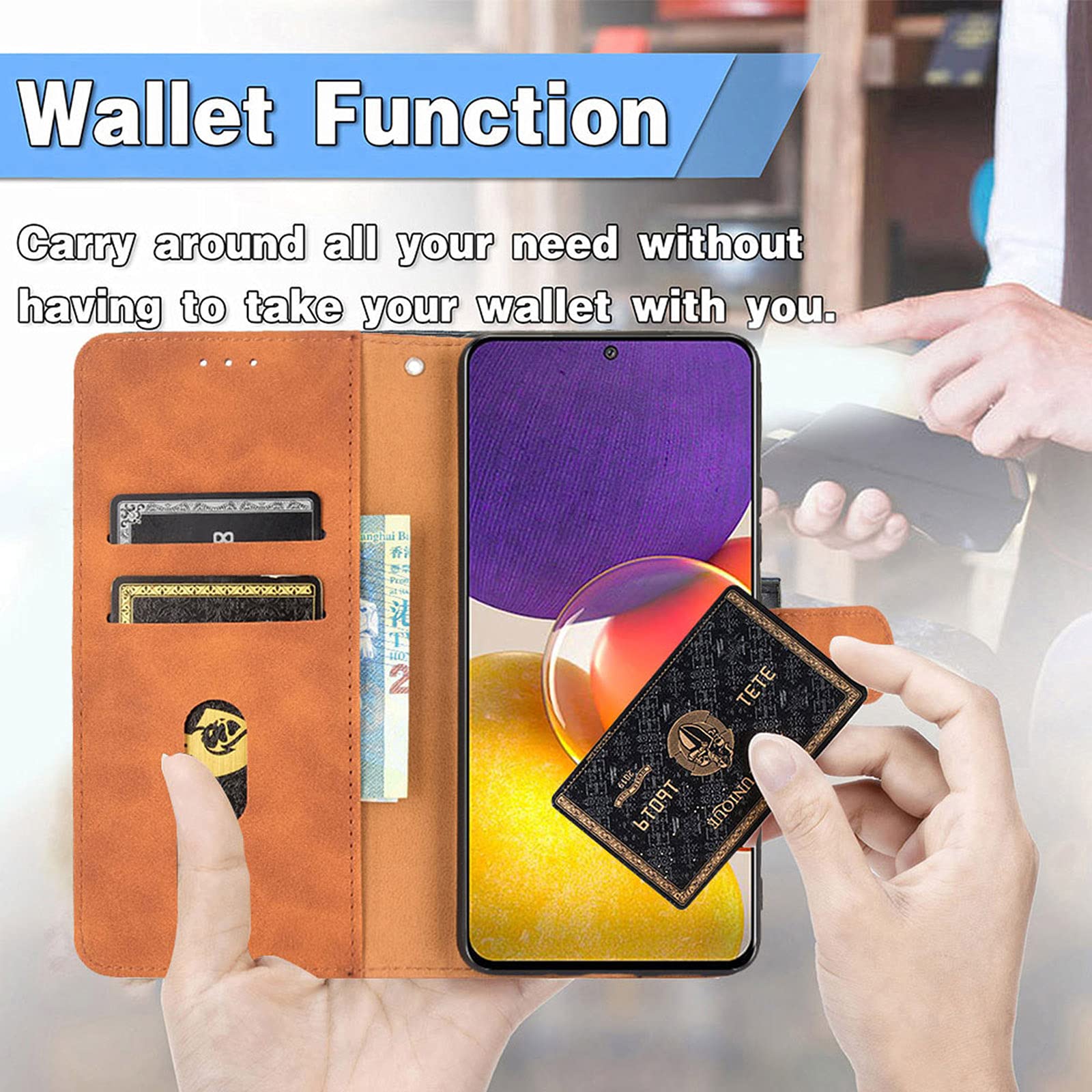 GOKEN Étui Pour Honor 400 - Étui Portefeuille En Cuir Synthétique De