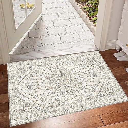 LCYFBE Alfombras de 2 x 3 pies lavables a máquina con parte trasera antideslizante para sala de estar, dormitorio, baño, cocina, impresión vintage