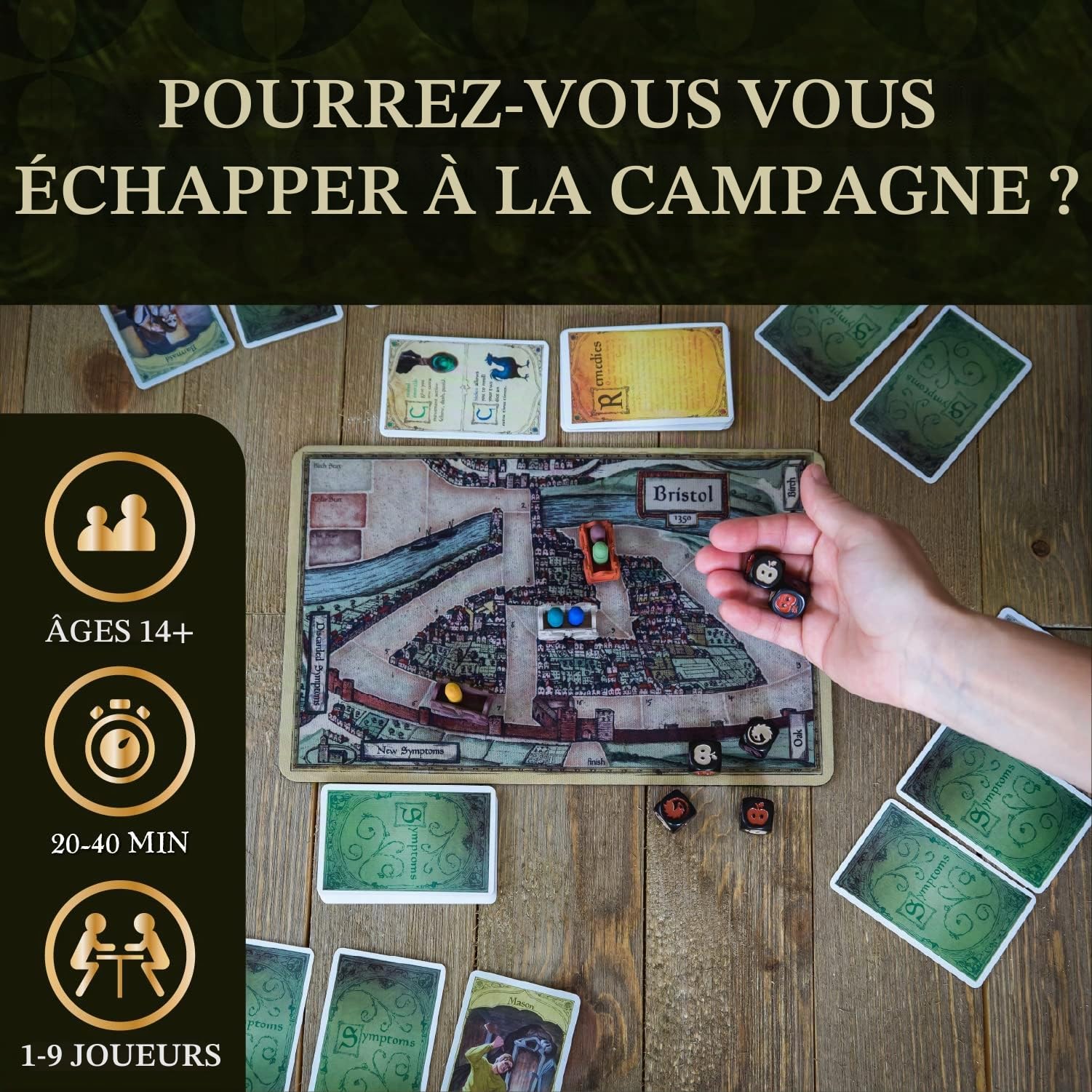 Facade Dark Cites Series Jeu de société de stratégie, tromperie et chance – Jeu de cartes pour adolescents adultes et famille – Bristol 1350