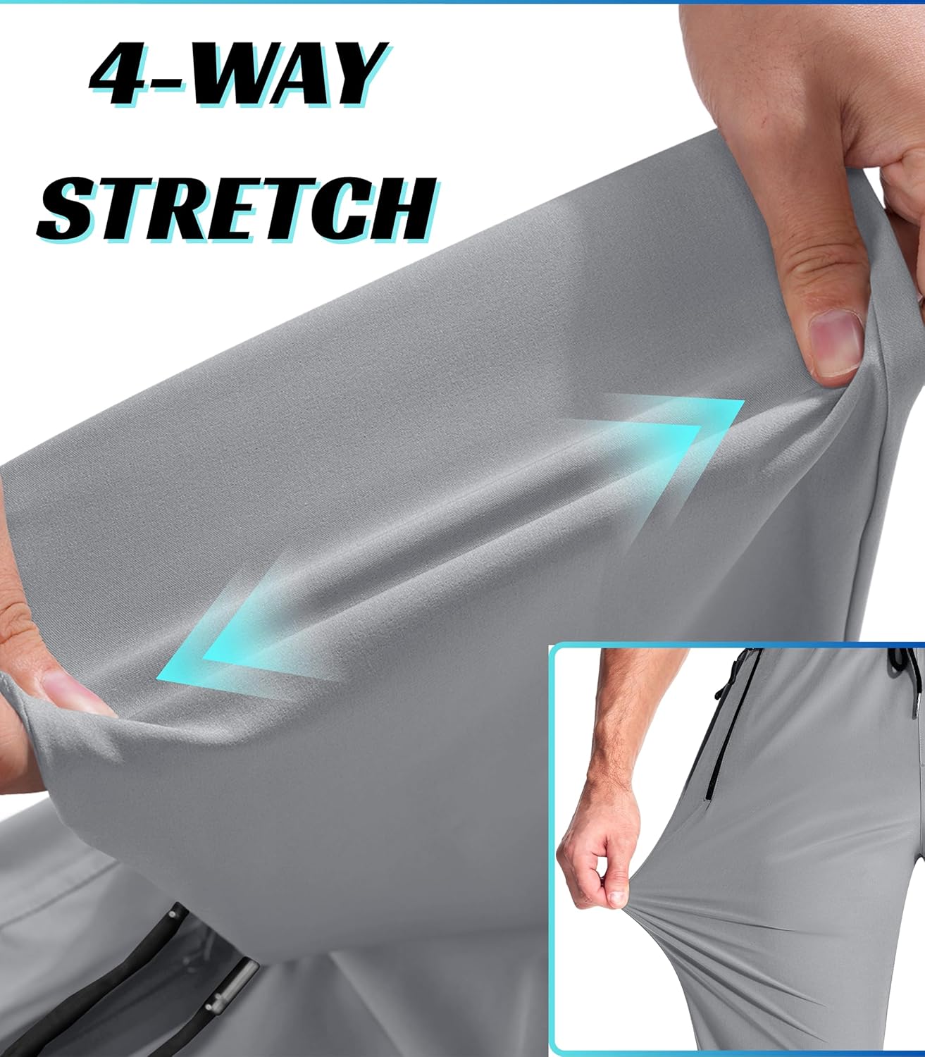 MAGNIVIT Sweatpants Track Pants Mens Athletic Stretch Pants with Zipper Pockets Quick Dry Joggers for Workout Running - Image 5