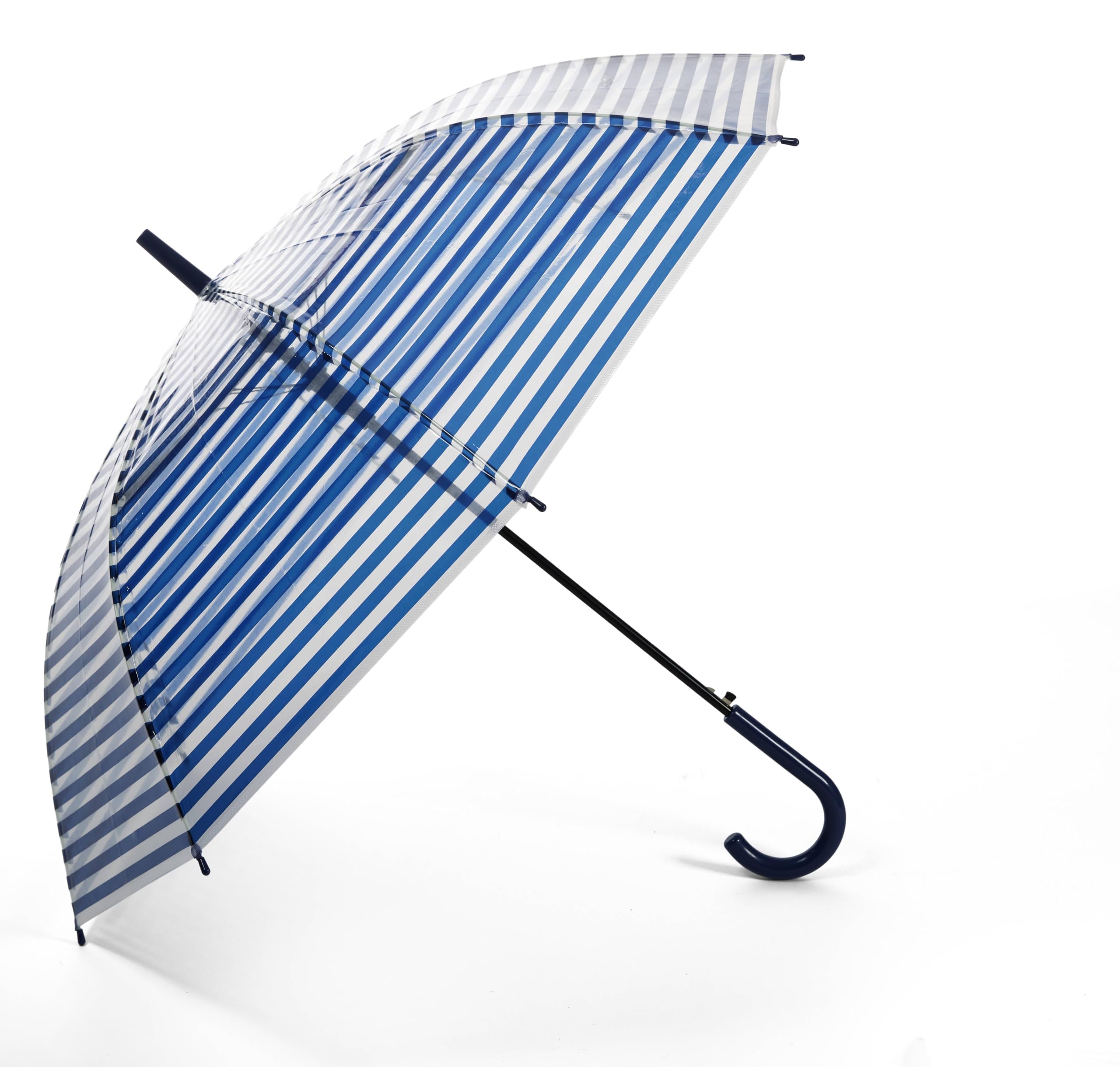 GALLOTTI Grand parapluie de pluie à ouverture automatique, transparent, résistant 82 cm, rayé Nero