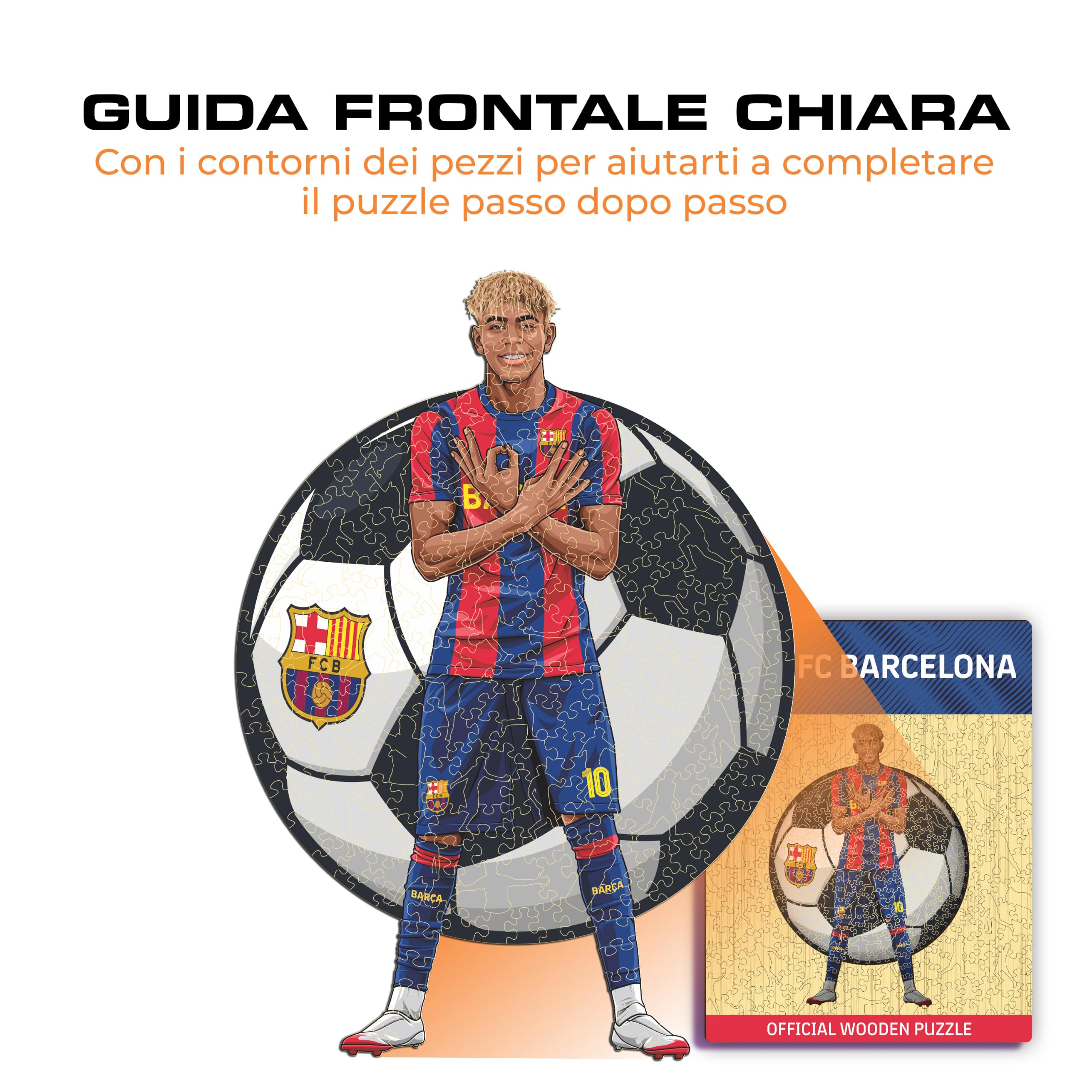 Iconic Puzzles - Barcellona, Lamine Yamal 2026, Puzzle di Legno con licenza ufficiale, 100% sostenibile, regalo per adulti e bambini, taglia M, 270 Pcs