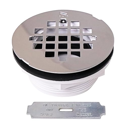 Westbrass D206P-26 2" No-Caulk PVC Compression Shower Drain with 4-1/4"