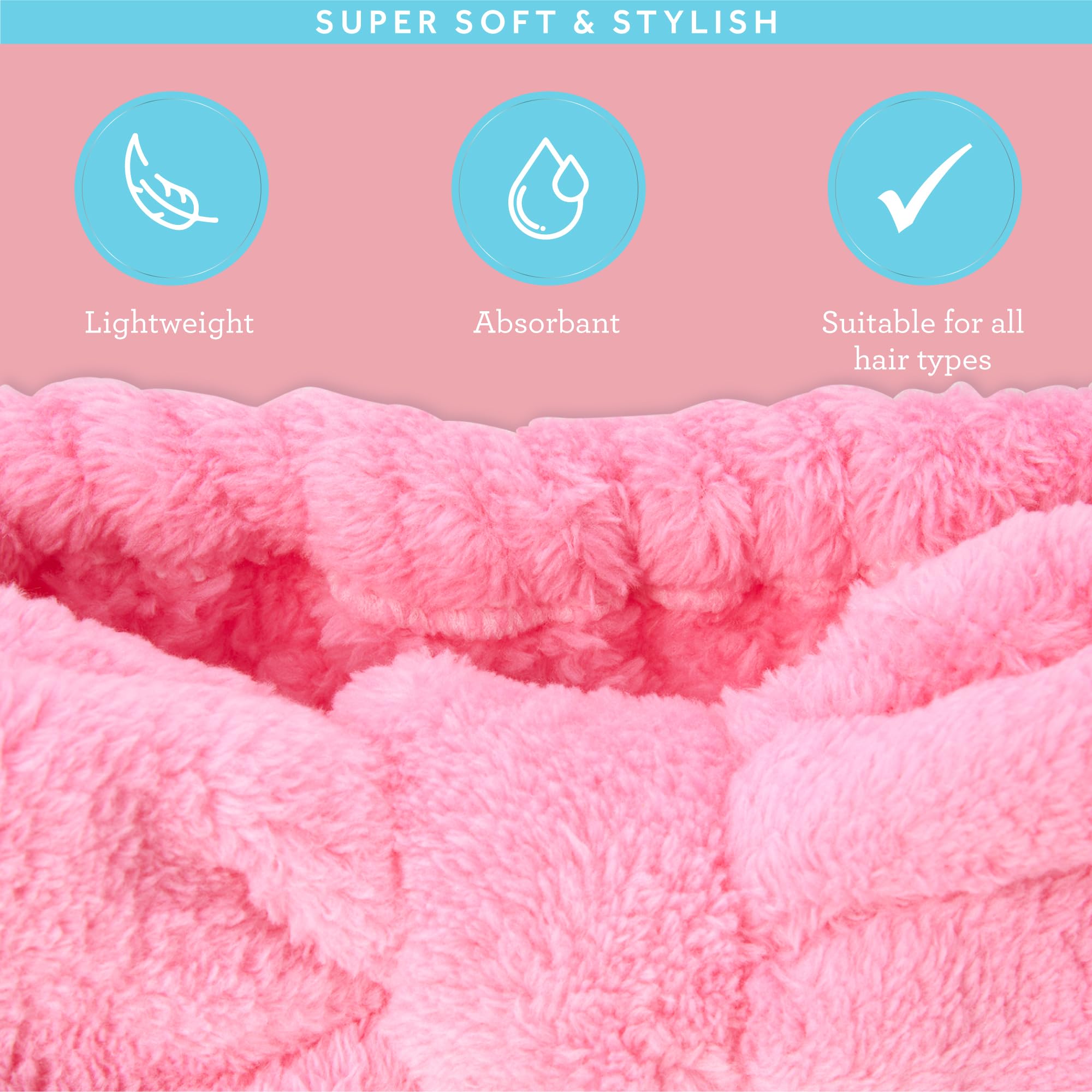 Bliss Fascia da donna per spa – Confezione da 2 fasce in microfibra per lavare il viso, la cura della pelle, il trucco e la fascia per capelli disordinata, accessori per capelli da doccia per donne