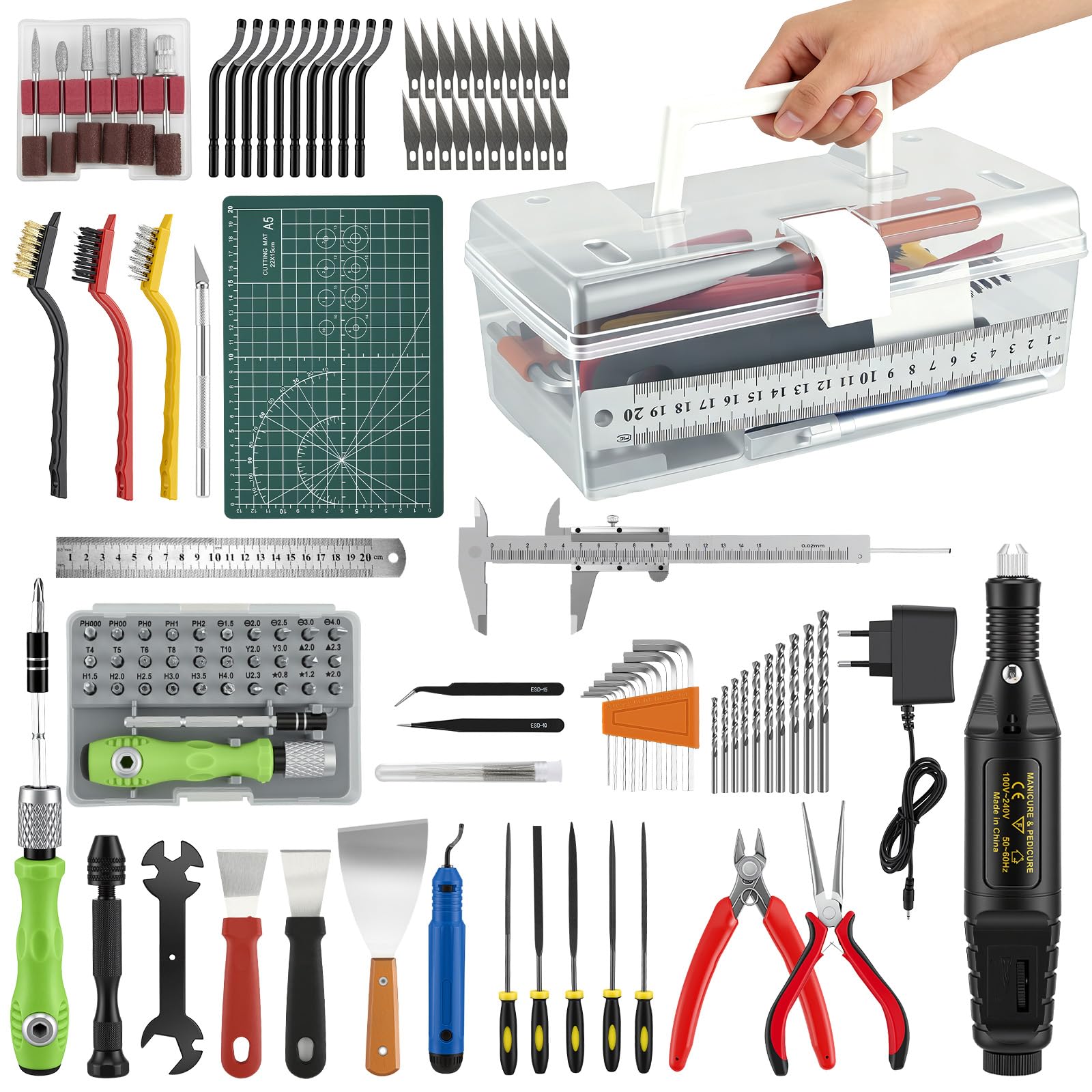 135 Pezzi Kit Utensili per Stampante 3D – Set Professionale di Pulizia e Finitura con Aghi per Pulizia Ugello, Sgorbiatore e Accessori per Tutte le Stampanti 3D