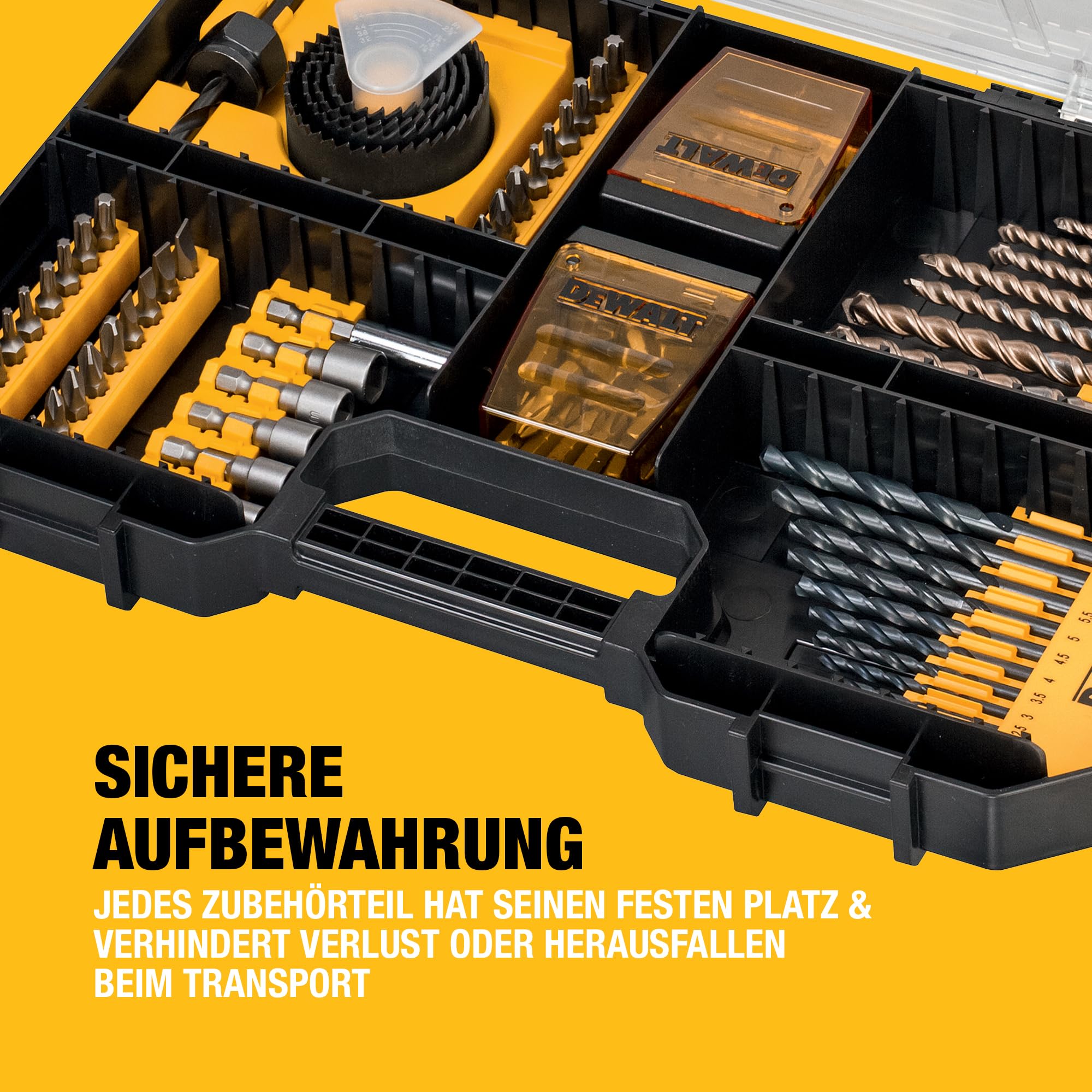 DEWALT 100-teiliges High Performance Bohr- und Schrauberbit-Set (kompatibel mit der Schublade der TSTAK-Box IV), DT71569-QZ