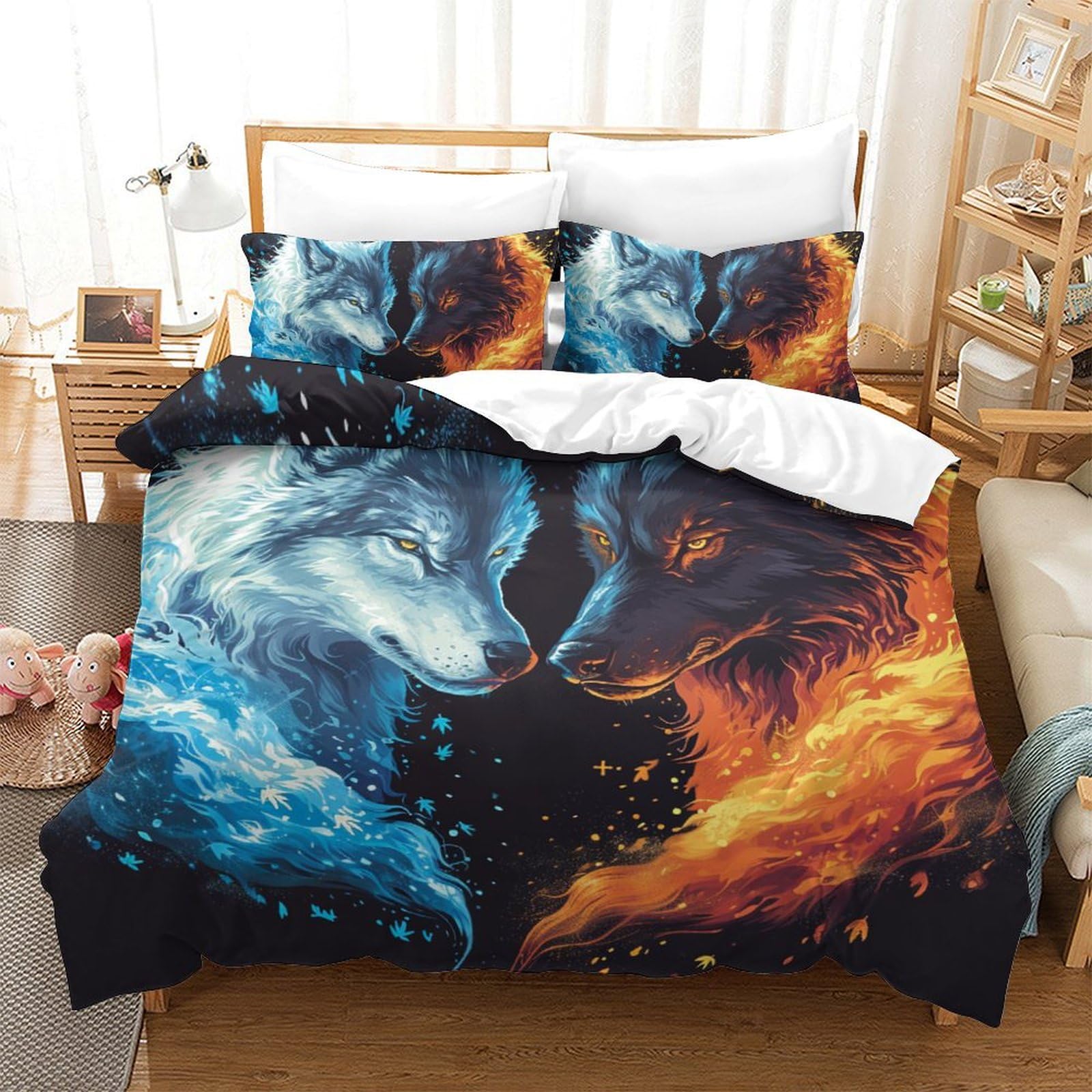 Housse de couette loup 3D pour relooker la chambre d'un adolescent ou enfant