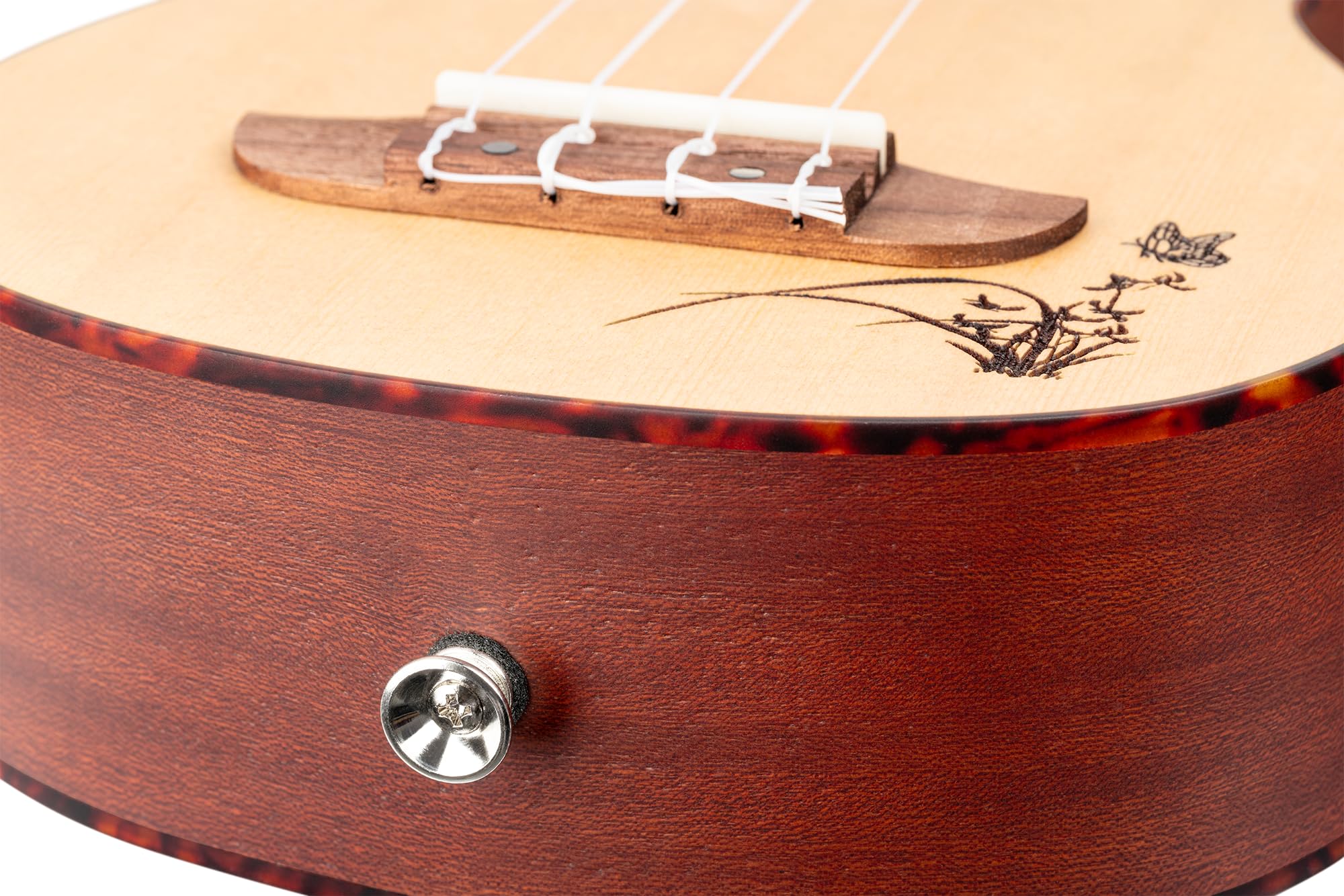 Ortega Guitars Ukulele Soprano Acustico – Bonfire Series – Abete Rosso / Sapele, Natural (RU5-SO)