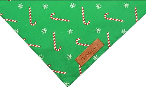 Miniatura 4 de Realeaf Bandanas navideñas para perros, paquete de 2, bufanda reversible roja y verde para perros de Navidad para niños y niñas, tela duradera de