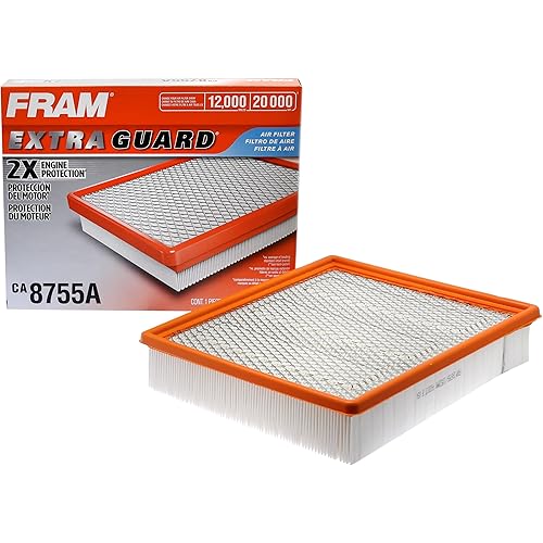 FRAM Extra Guard CA8755A Replacement Engine Air Filter for Select Cadillac, Chevrolet, and GMC Models, Provides Up to 12 Months or 12,000 Miles Filter Protection
