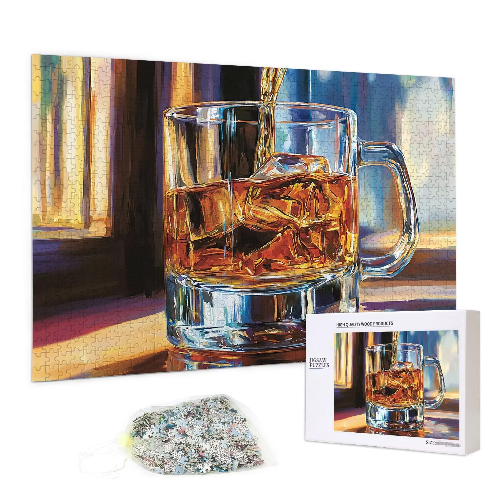 Puzzle 3000 elementów, kieliszek do wina, 3000 elementów, drewniane puzzle dla dorosłych, trudne puzzle, dla całej rodziny, drewniane puzzle do dekoracji pokoju, salonu, na prezent, K-86