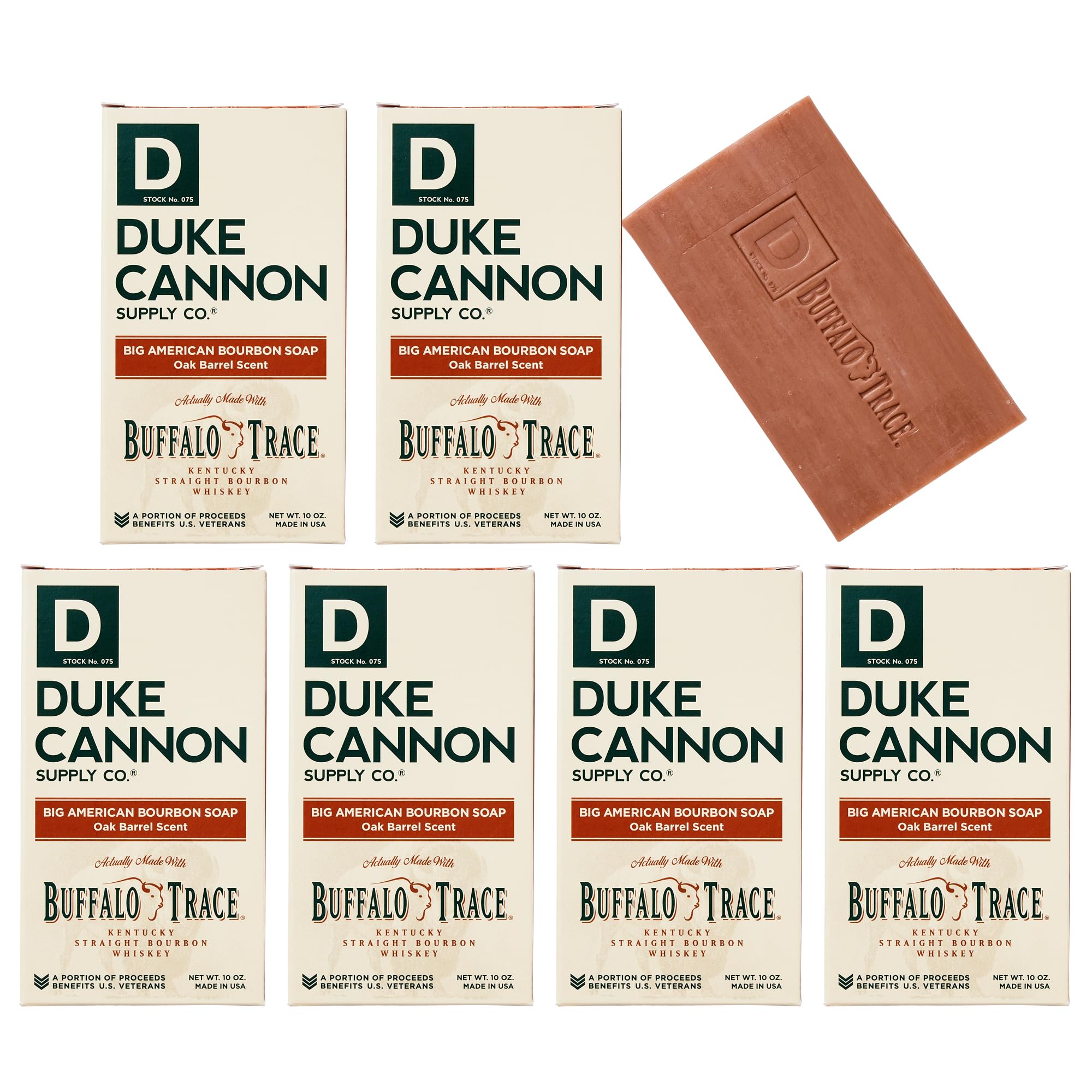 Duke Cannon Supply Co. Big Brick of Soap for Men, 10oz - Bourbon (6 Pack)