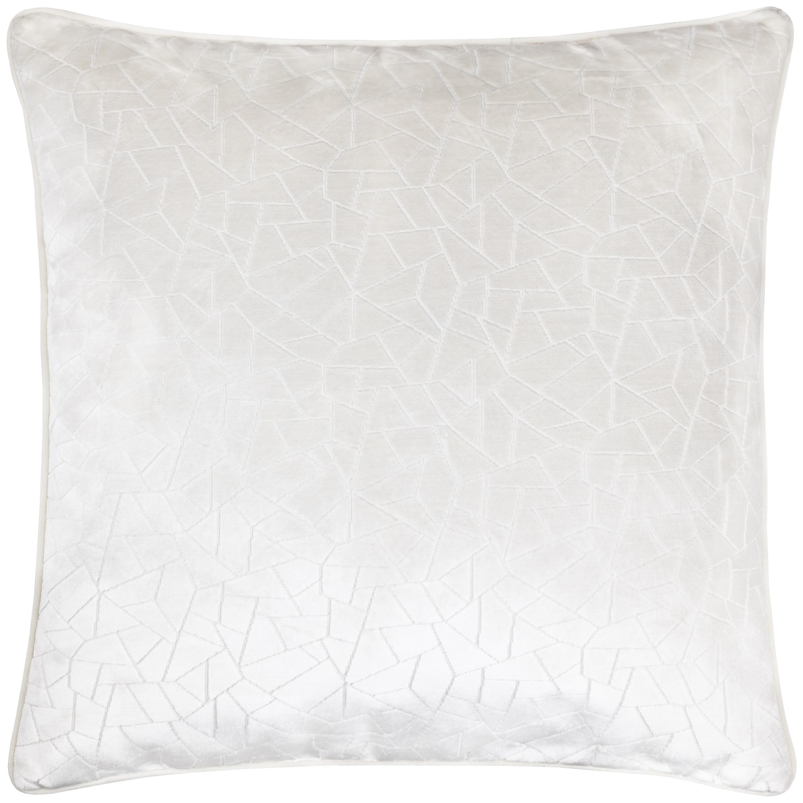furn. Hoem Malans Cut Velvet Piped Cushion – Luxury Velvet Textured Design Soft Plain Reverse Feather Filled (Milk – 45 x 45 cm)