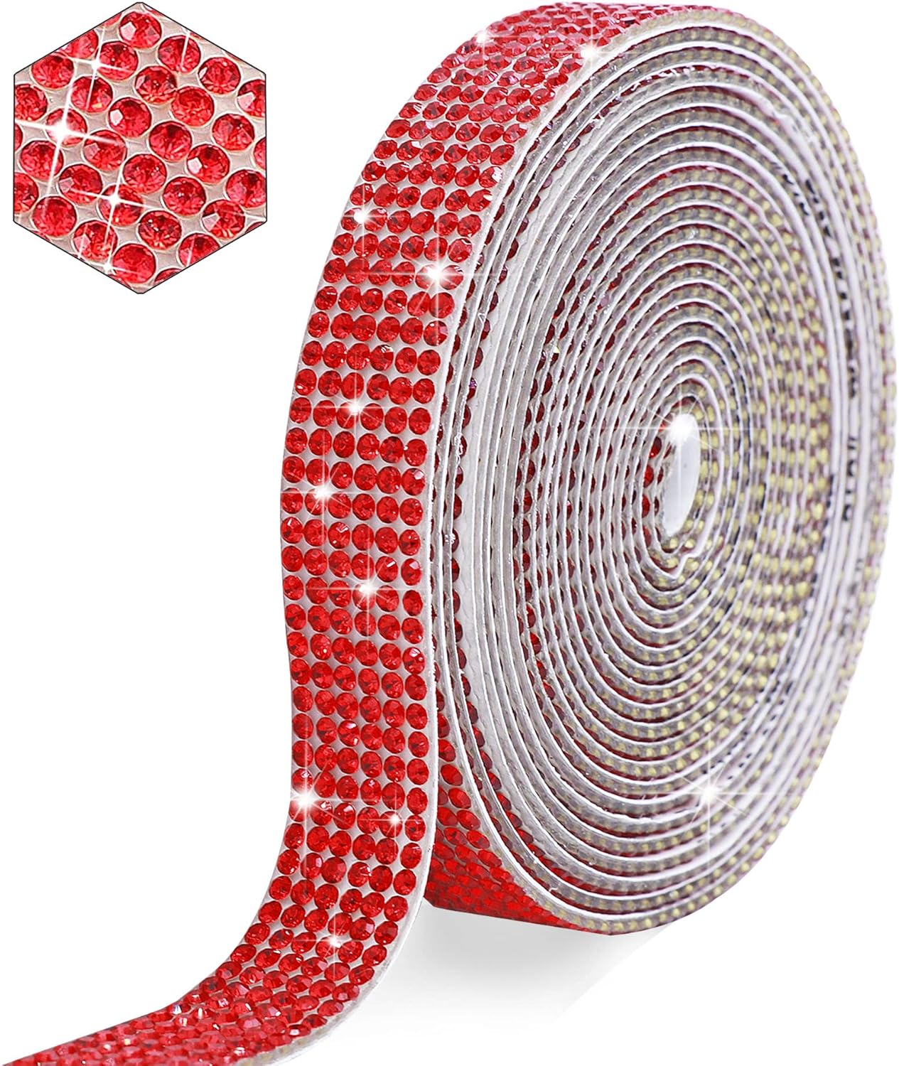 Self Adhesive Red Crystal Rhinestone Strips Diamond Ribbon