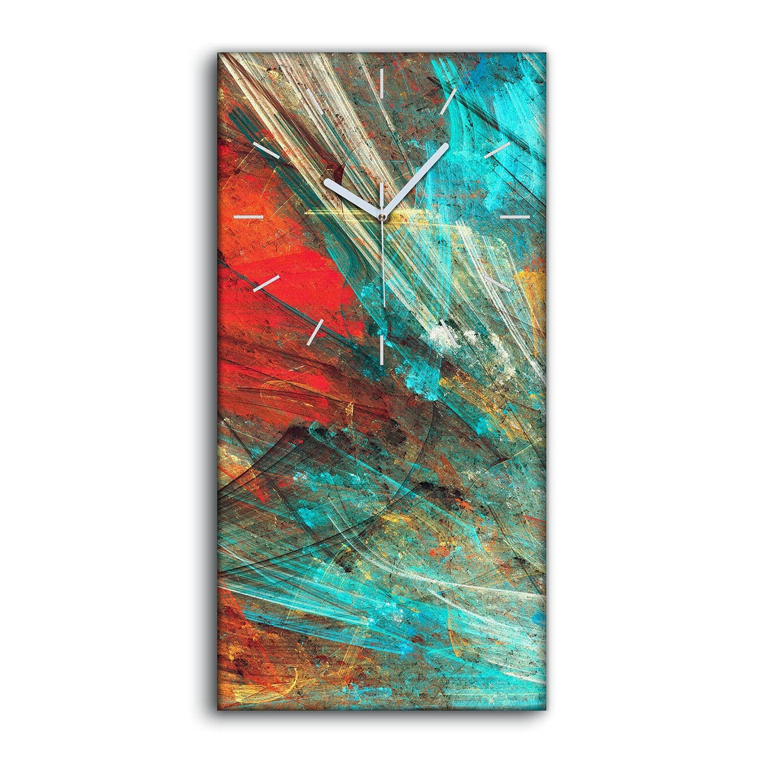 Horloge de décoration moderne Coloray en aquarelle abstraite 30x60