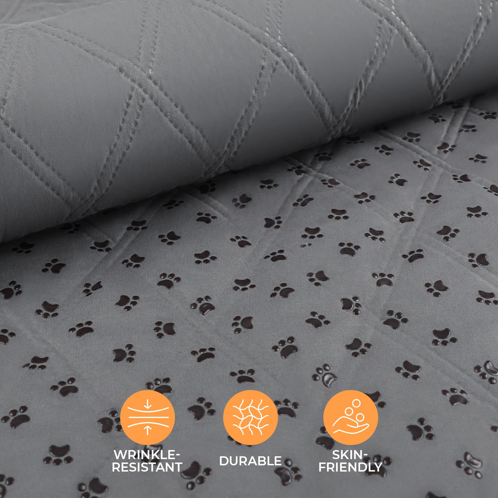 luciphia Copridivano per Cani Impermeabile, Coperta per Cani 100% Impermeabile con Punti Antiscivolo Tappetino Protezione per Mobili Bambini Cane Gatti Lavaggio in Lavatrice Grigio Chiaro 101_x_127cm