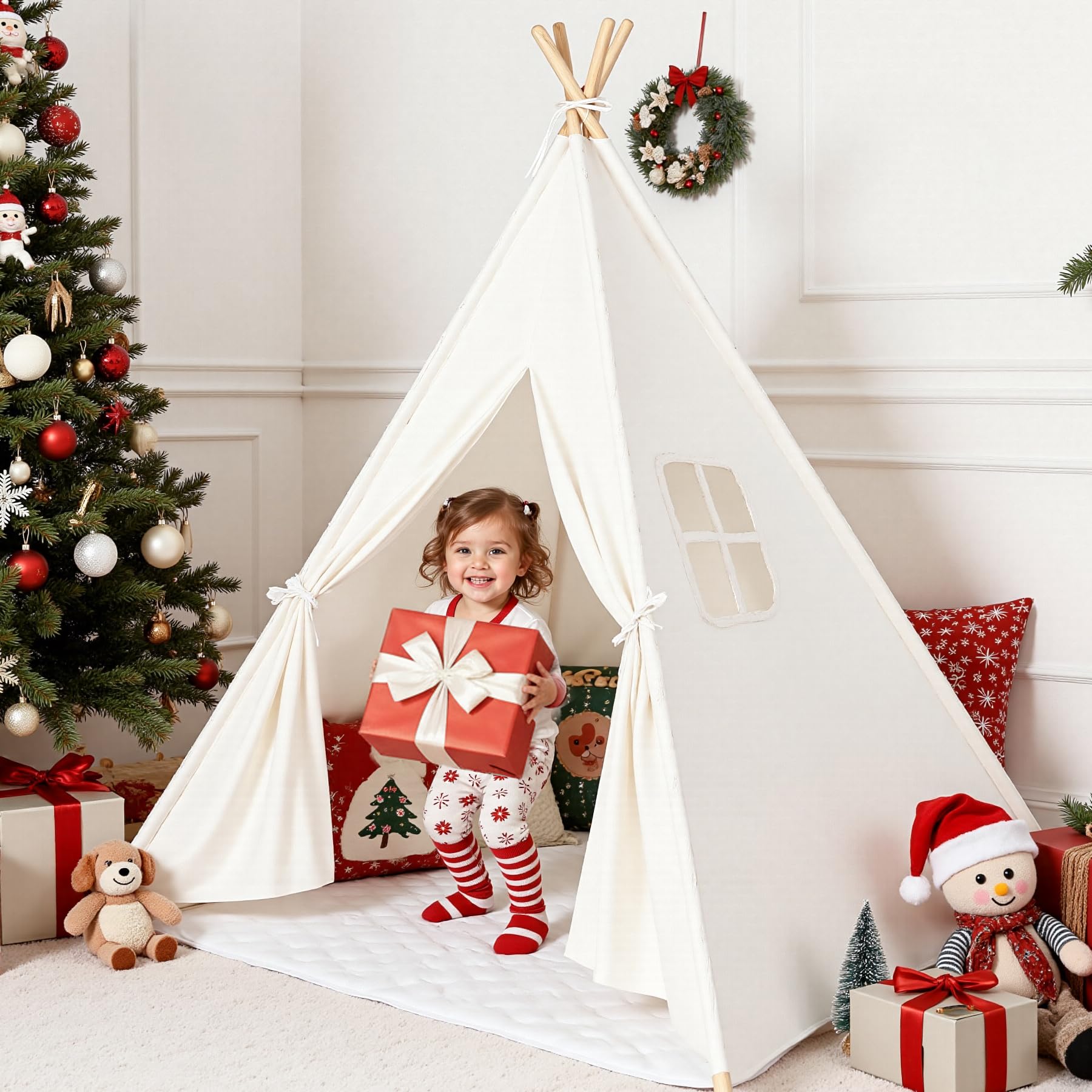 Wilwolfer Tipi Zelt für Kinder 100% Baumwolle kinderzelt Indoor mit Wilwolfer Tipi Zelt für Kinder 100% Baumwolle kinderzelt Indoor mit
