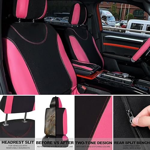 Miniatura 3 de Juego de 17 piezas de accesorios de automóvil brillantes para mujer, fundas de asiento de cuero para volante, almohadilla para cinturón de
