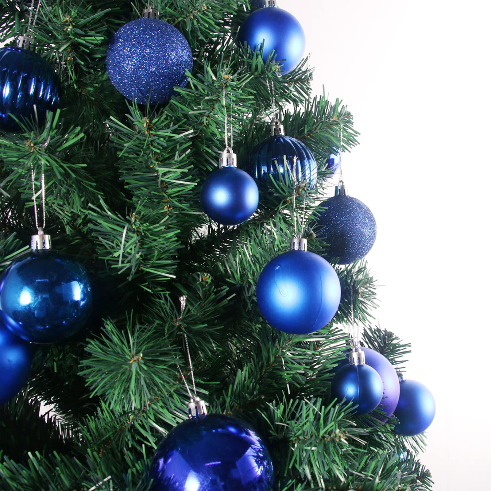 Lot de 36 boules de Noël incassables à suspendre pour anniversaire, Halloween, vacances, mariage - Bleu roi (6,3 cm)