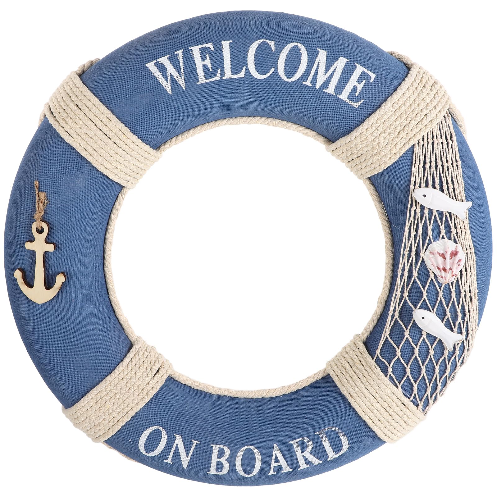 PRETYZOOM 50cm Deko Rettungsring Schaumstoff Vintage Retro Schwimmkreis Welcome on Board Reifen Dekoration Deko zum Aufhängen für Bar Fenster Hintergrund Wanddeko