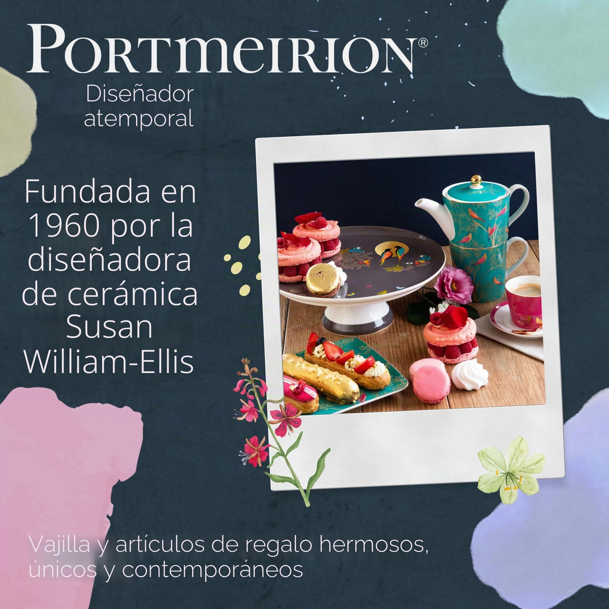 Sara Miller SMC79194-XG London Chelsea Collection - Juego de 4 tazas y platillos para café expreso (porcelana)