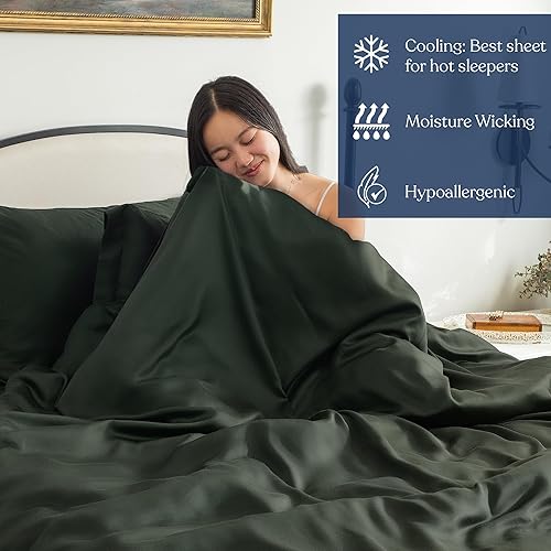 Miniatura 10 de Delara Sábana bajera ajustable 100% lyocell tencel de eucalipto, naturalmente refrescante, súper suave, sedosa, absorbe la humedad, equilibrio de