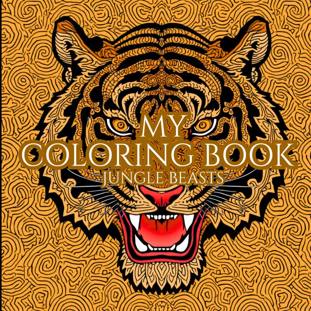 Wildlife Coloring Book for Adults: Powerful Animals of the Wild: Bold Line Art of Tigers, Lions, Cheetahs, Panthers, Crocodiles, Elephants & More | Relaxing and Creative Animal Coloring Pages