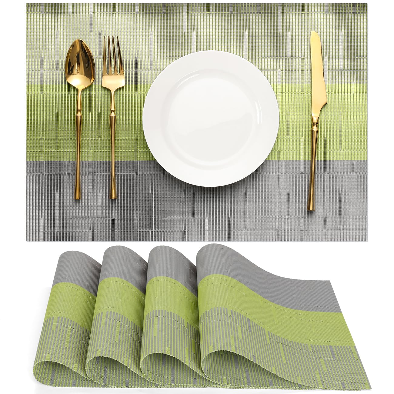 Chitomars Placemats Set of 4, Vinyl Woven Heat-Resistant Place Mats — image 1