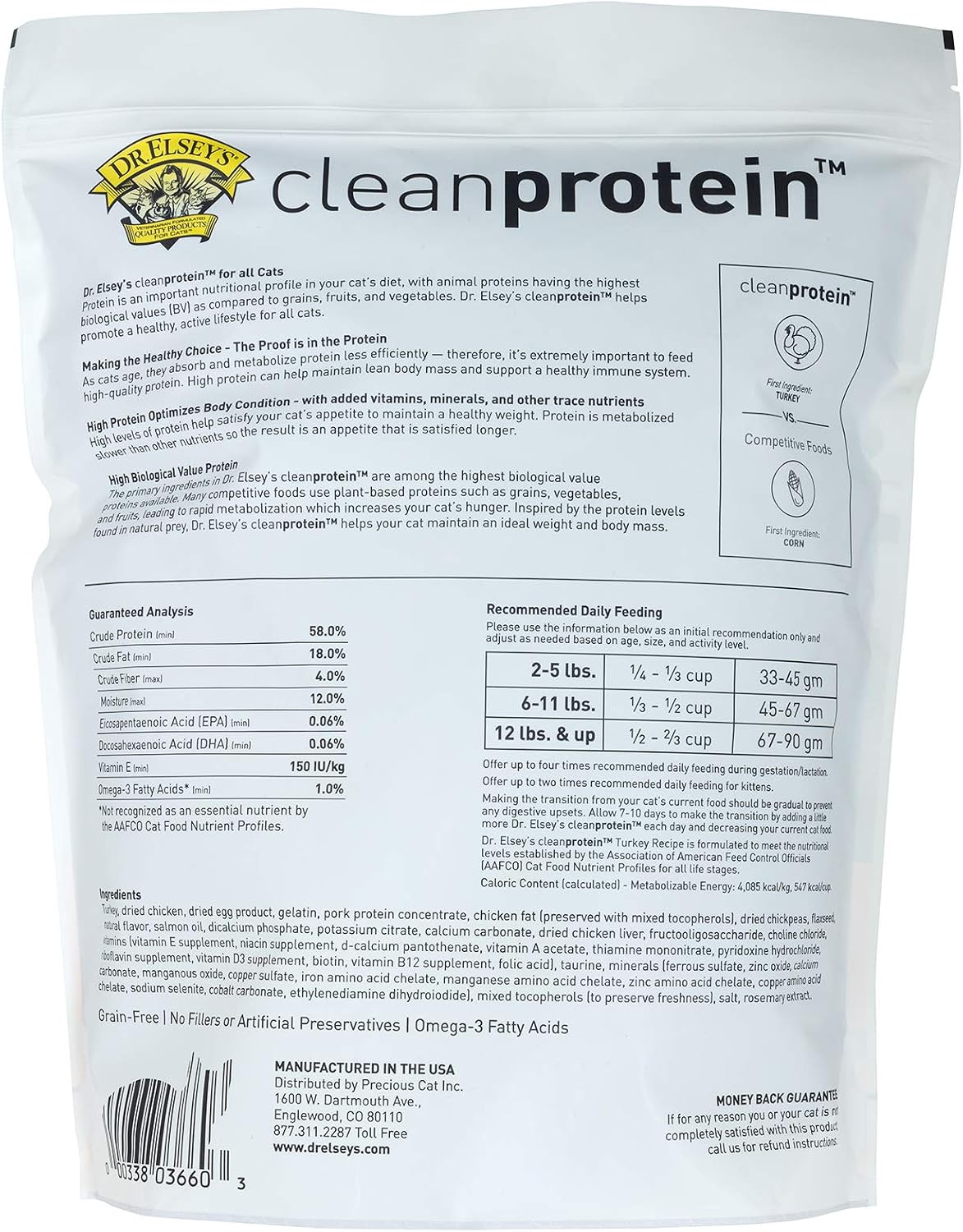 Dr. Elsey's Cleanprotein Dry Kibble Turkey 6.6lb
