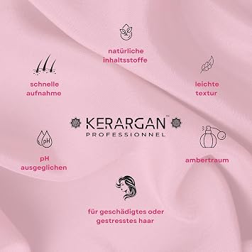 Kerargan - Ultra reparierende Keratin-Haarmaske für strapazierte und gestresste Haare - Stärkt Glättet und Schützt - Ohne Sulfate GVO Mineralöl - 500ml Intensive hair treatment with keratin strengthens and smooths damaged or damaged hair and protects the hair fibre