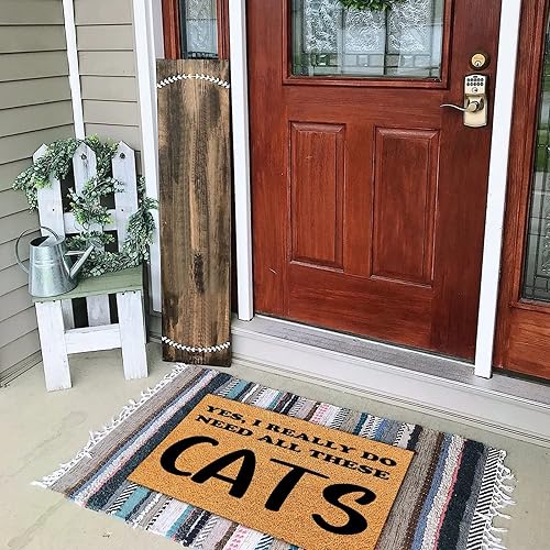 Miniatura 5 de Yes I Really Do Need All These Cats - Tapete de fibra de coco, tapete para puerta de entrada interior, regalo divertido, casa de campo, zonas de