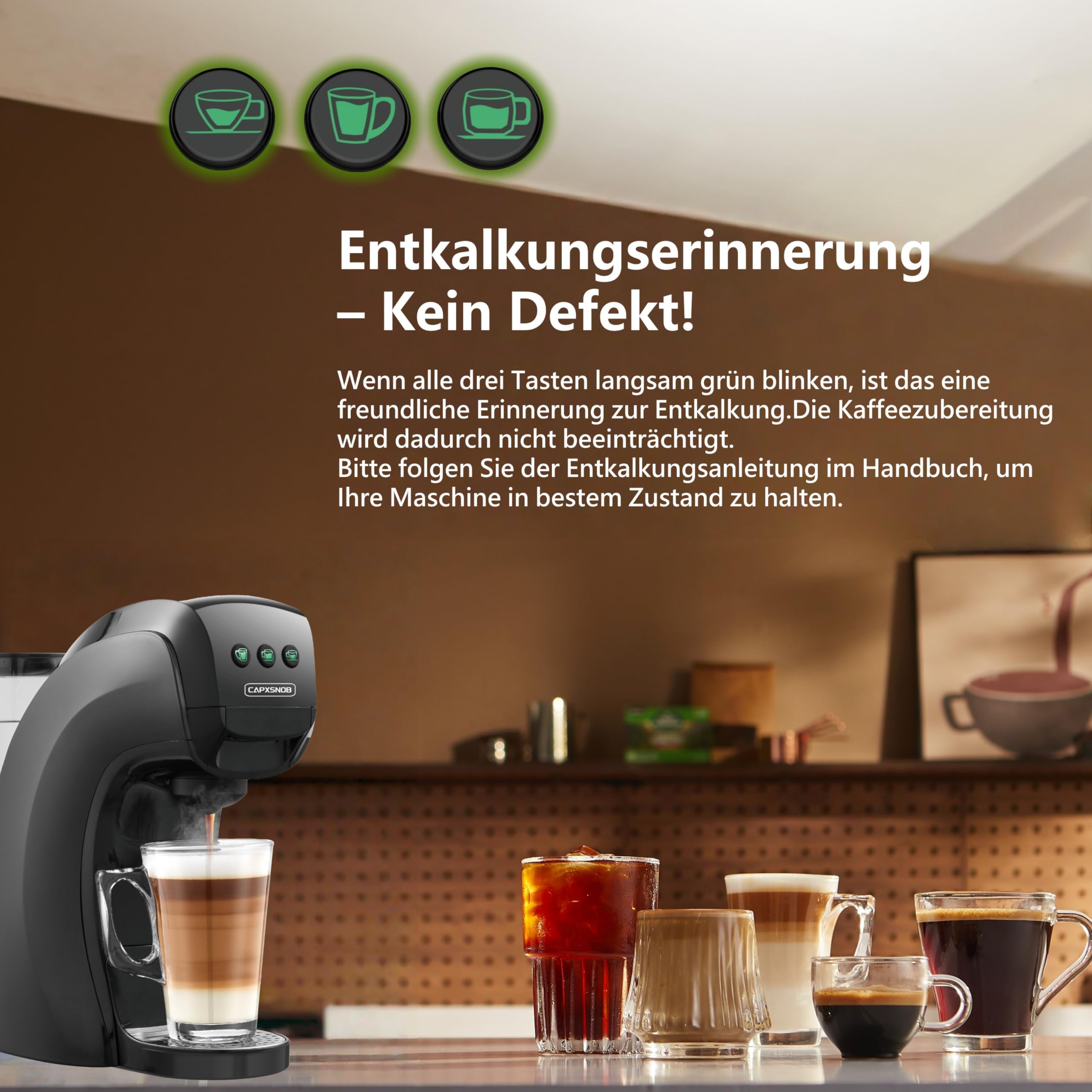 Warriors1 5 in 1 Multi Kapselmaschine für Nespresso OL, Dolce Gusto, Lavazza A Modo Mio, FAP Espresso Point, 20 bar, 0,82 L, Automatische Kaffeemaschine