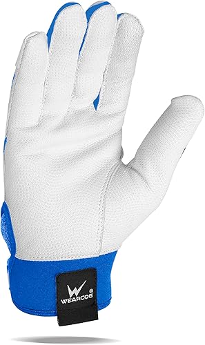 Miniatura 9 de WEARCOG Guantes de bateo de béisbol  Cómodos guantes de doble protección para la muñeca con agarre fuerte, guantes de sóftbol para jóvenes y adultos