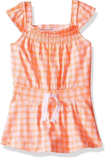 carter's Unisex Baby Geo Print Babydoll (Baby) - Orange - 18M