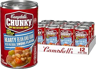 Campbell’s Chunky Soup, Hearty Bean Soup With Ham, 19 Ounce Can (Case Of 12)