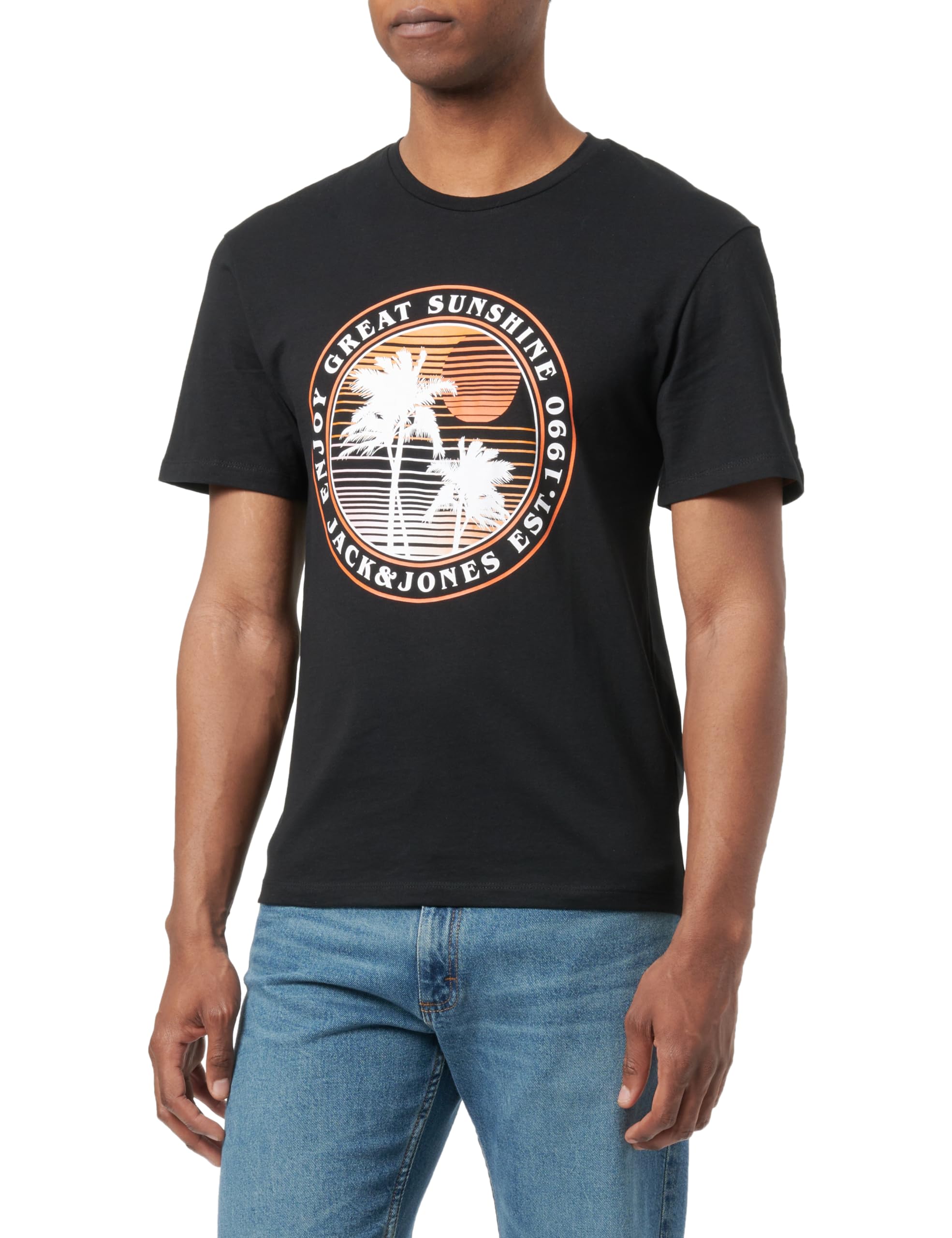 Jack & Jones JCOMAP LOGO TEE SS CREW NECK SN (Noir) - Vêtements Chez