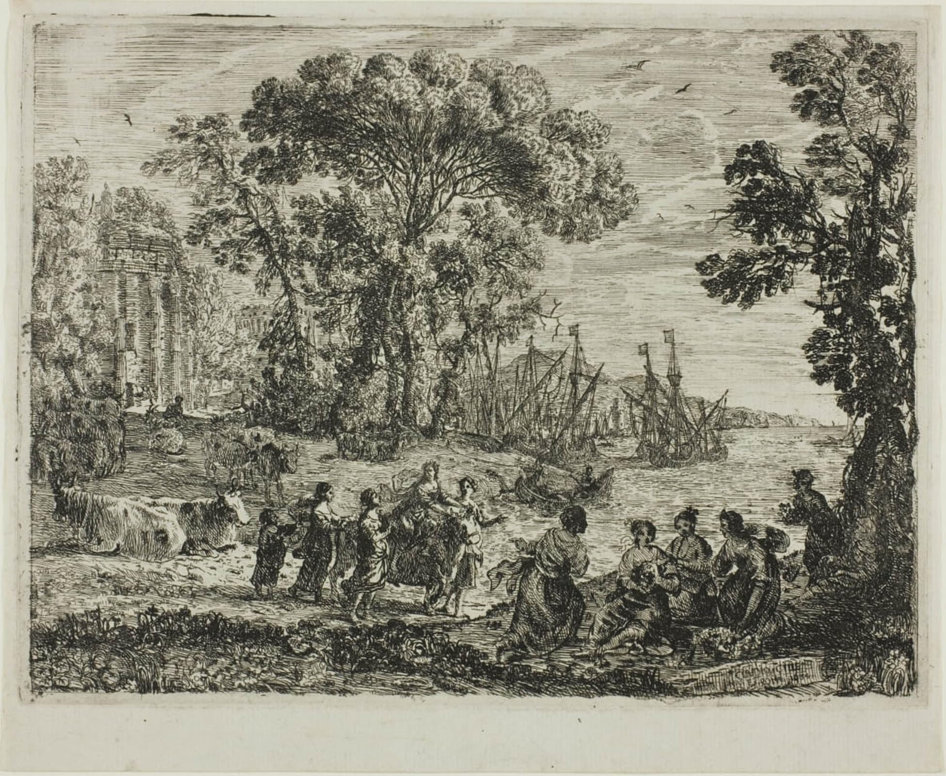 ARTXLXXBN Famous Print Painting Colorful Art Print the Rape of Europa by Claude Lorrain Canvas Art Decorations for Home Decor 60x90cm