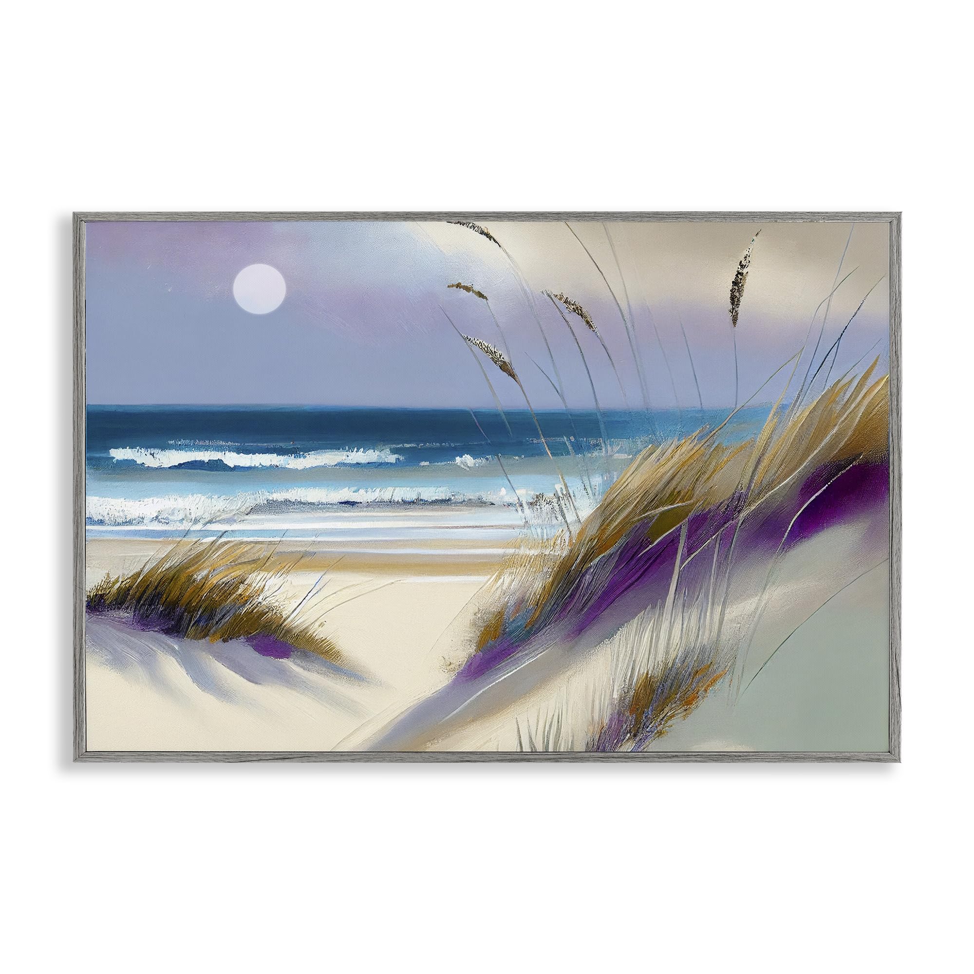 Dunes de plage poster encadré gris Stupell Industries déco 20x30