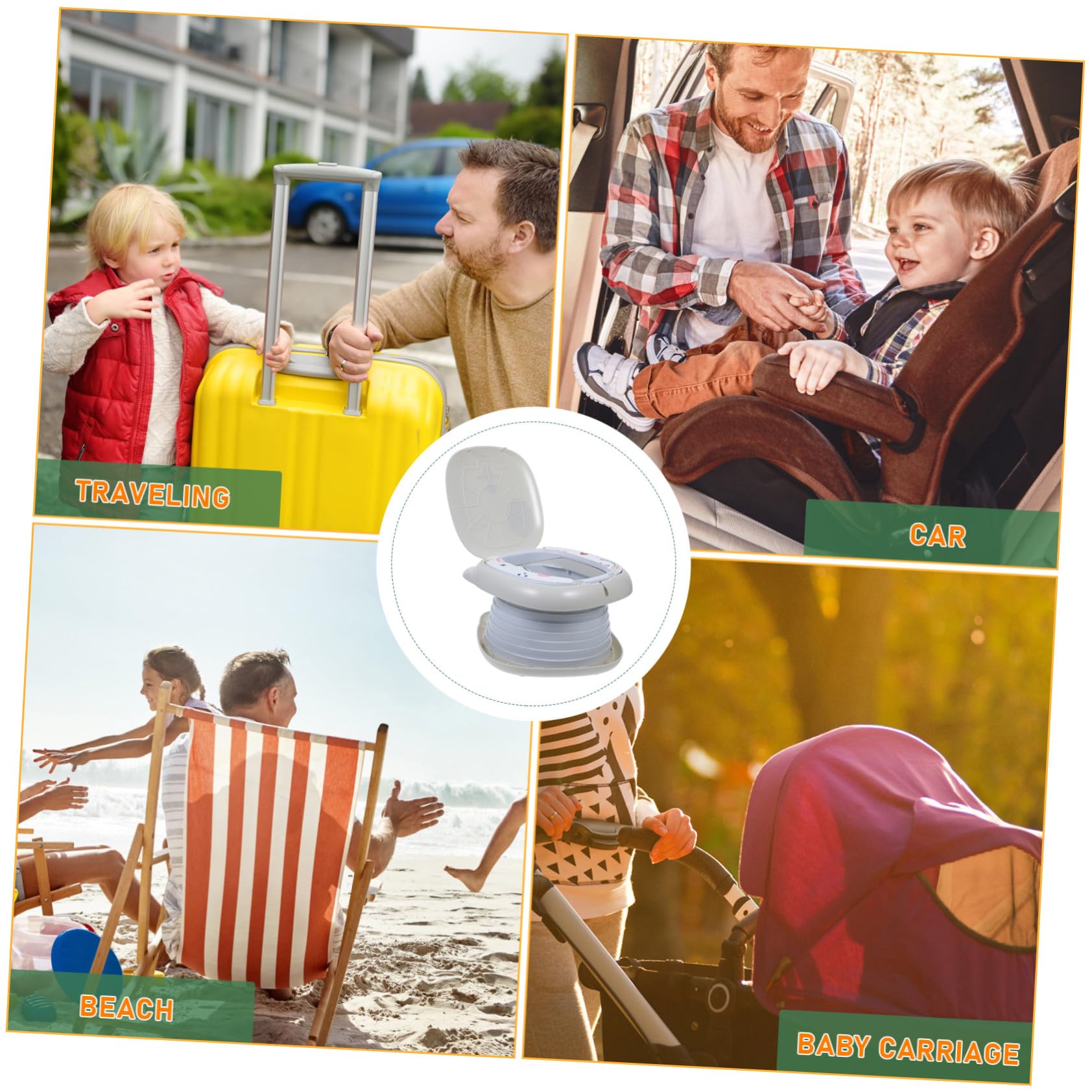 BESTonZON Tragbares Töpfchen Faltbar mit Aufbewahrungstasche Outdoor Reise Toilettentrainer für Kleinkinder Jungen Mädchen Kompakt Leicht Platzsparend für Auto Camping und Zuhause