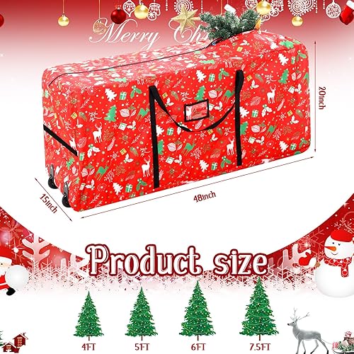 Miniatura 2 de Wesnoy Bolsa de almacenamiento para árbol de Navidad, grande, de 7.5 pies, contenedores de almacenamiento para árbol de Navidad, a prueba de