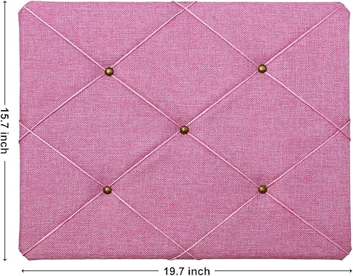 Miniatura 8 de Tablero de madera con lino de 20 x 16 pulgadas, decoración de pared, pin para colgar, marco de madera, tablero de anuncios, corcho, luz para el